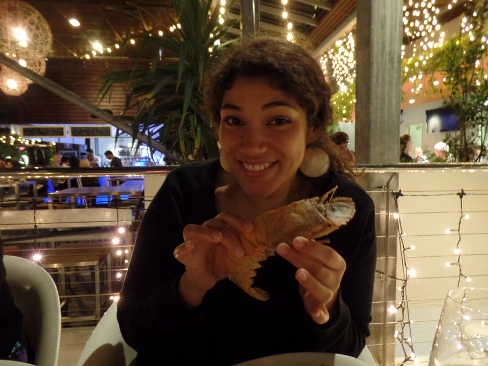 Eating Moreton Bay Bug